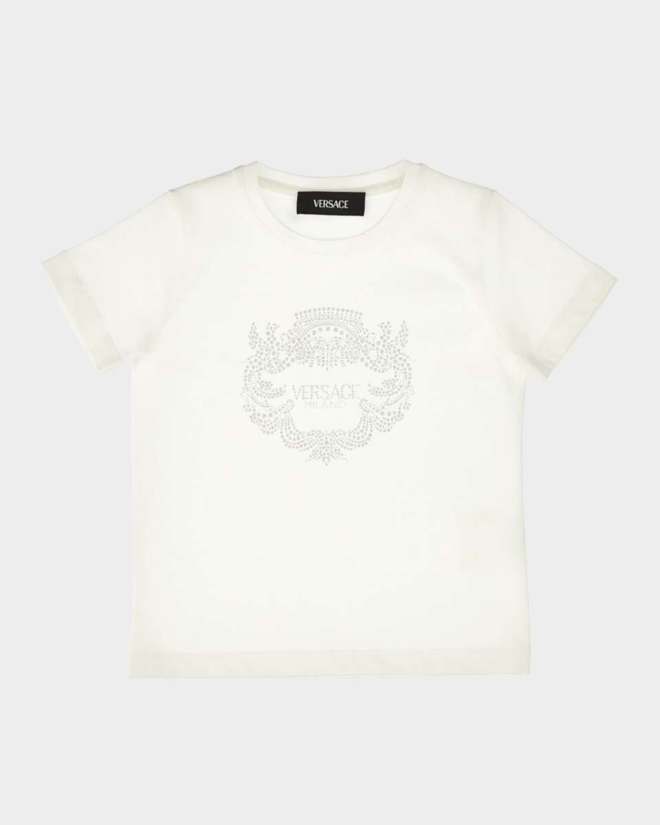 Girl's T-Shirt W/ Embellished Logo Crest, Size 2-5